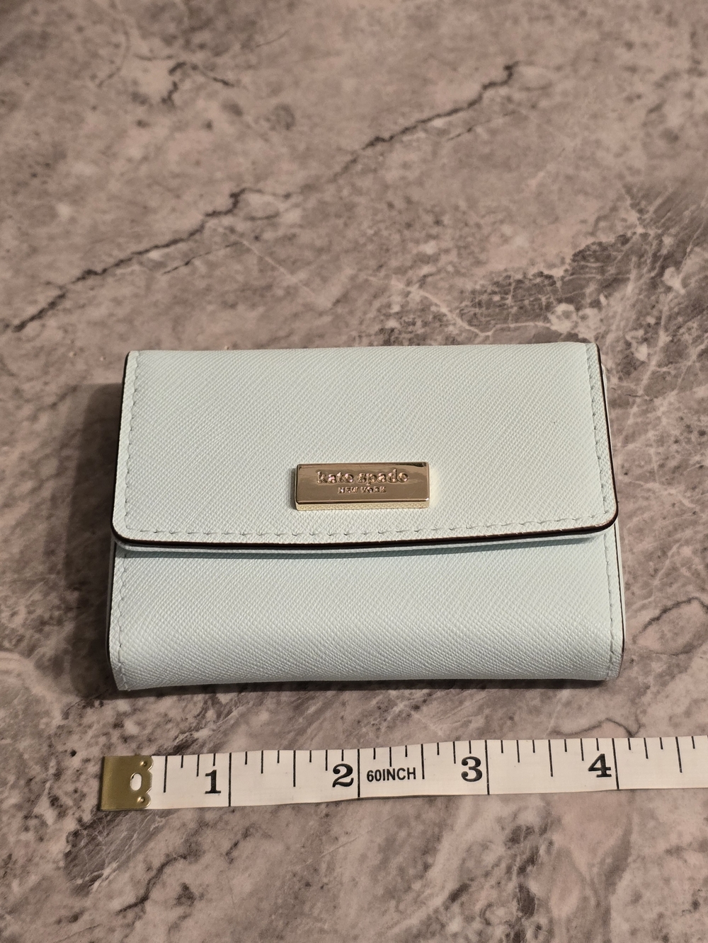 Kate Spade New York Light Blue Saffiano Leather Wallet - Picture 3 of 10